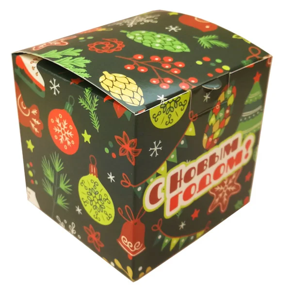Коробка для кружки новогодняя "Зеленая"
